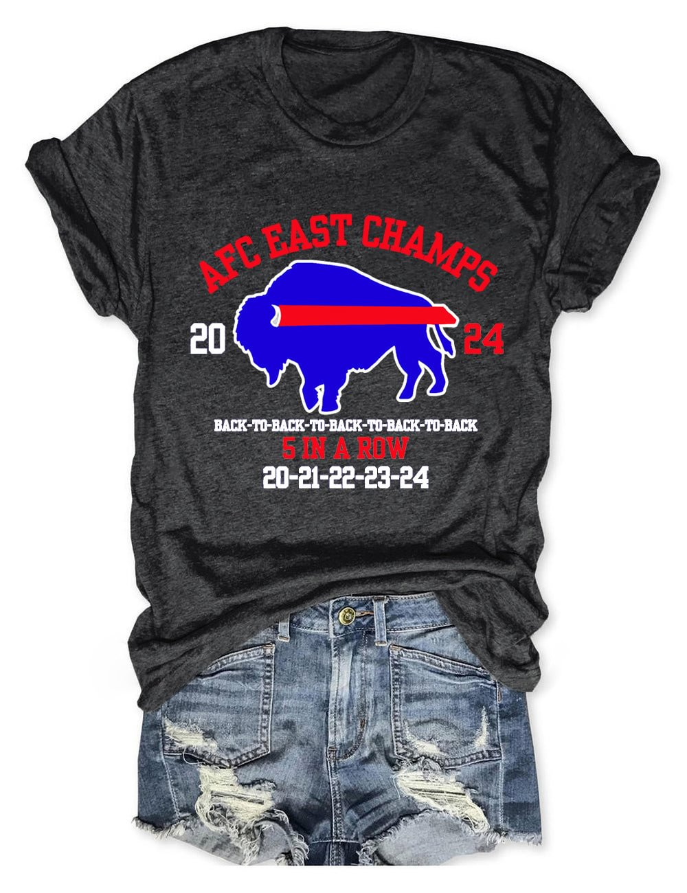 AFC East Champs Buffalo Football T-Shirt mit Rundhalsausschnitt