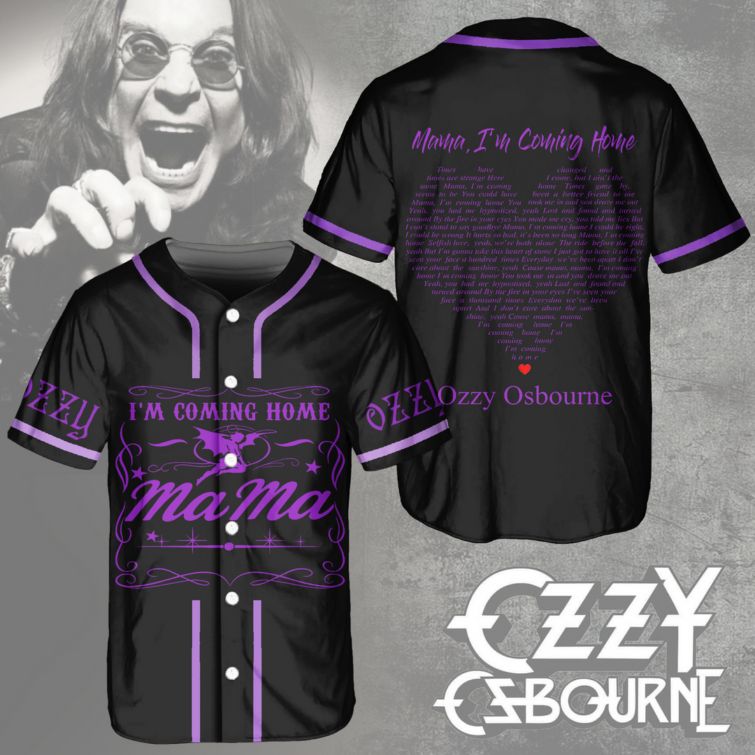 Ozzy Osbourne Mama Im Coming Home Baseball Jersey