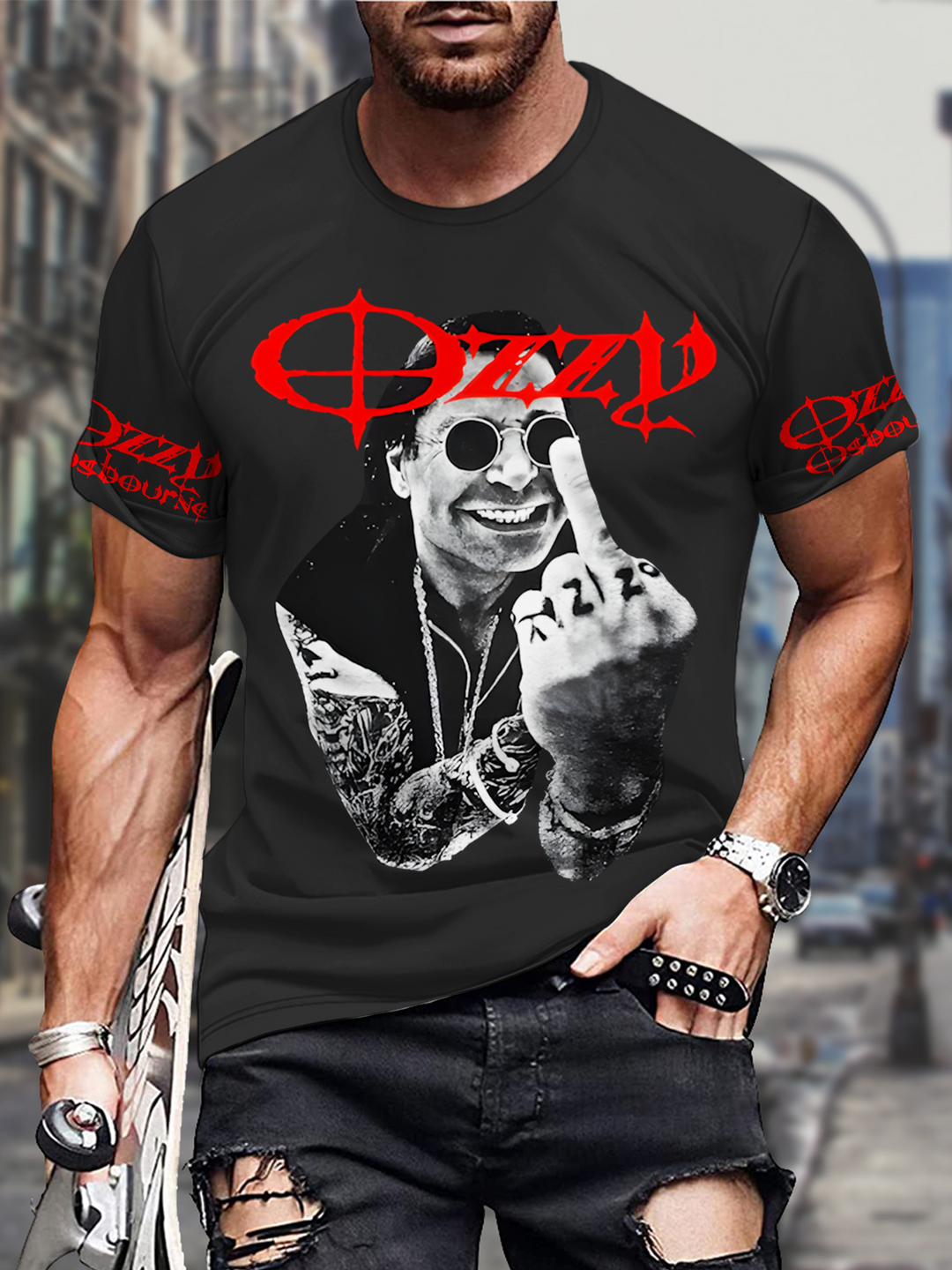 Ozzy Osbourne Memorial Unisex cotton crew neck T-shirt