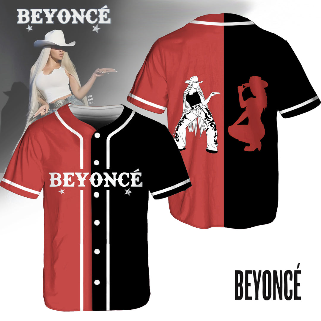 Beyonc é Red Black Contrast Baseball Jersey