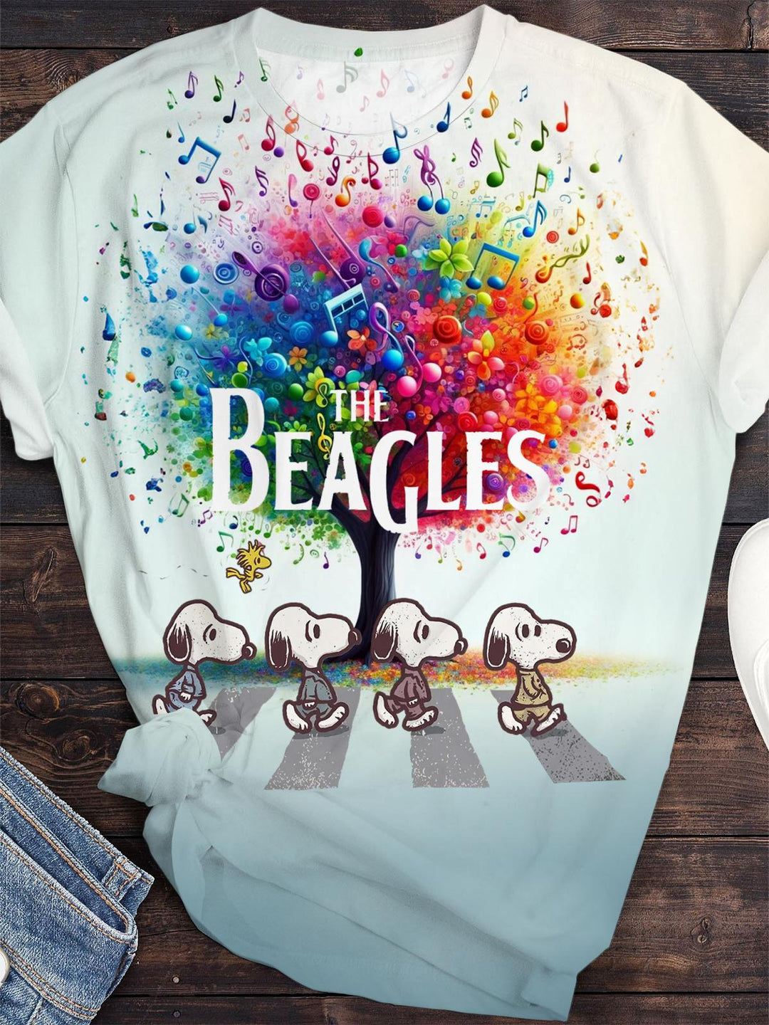 Funny Snoopy The Beagles Music Tree T-shirt