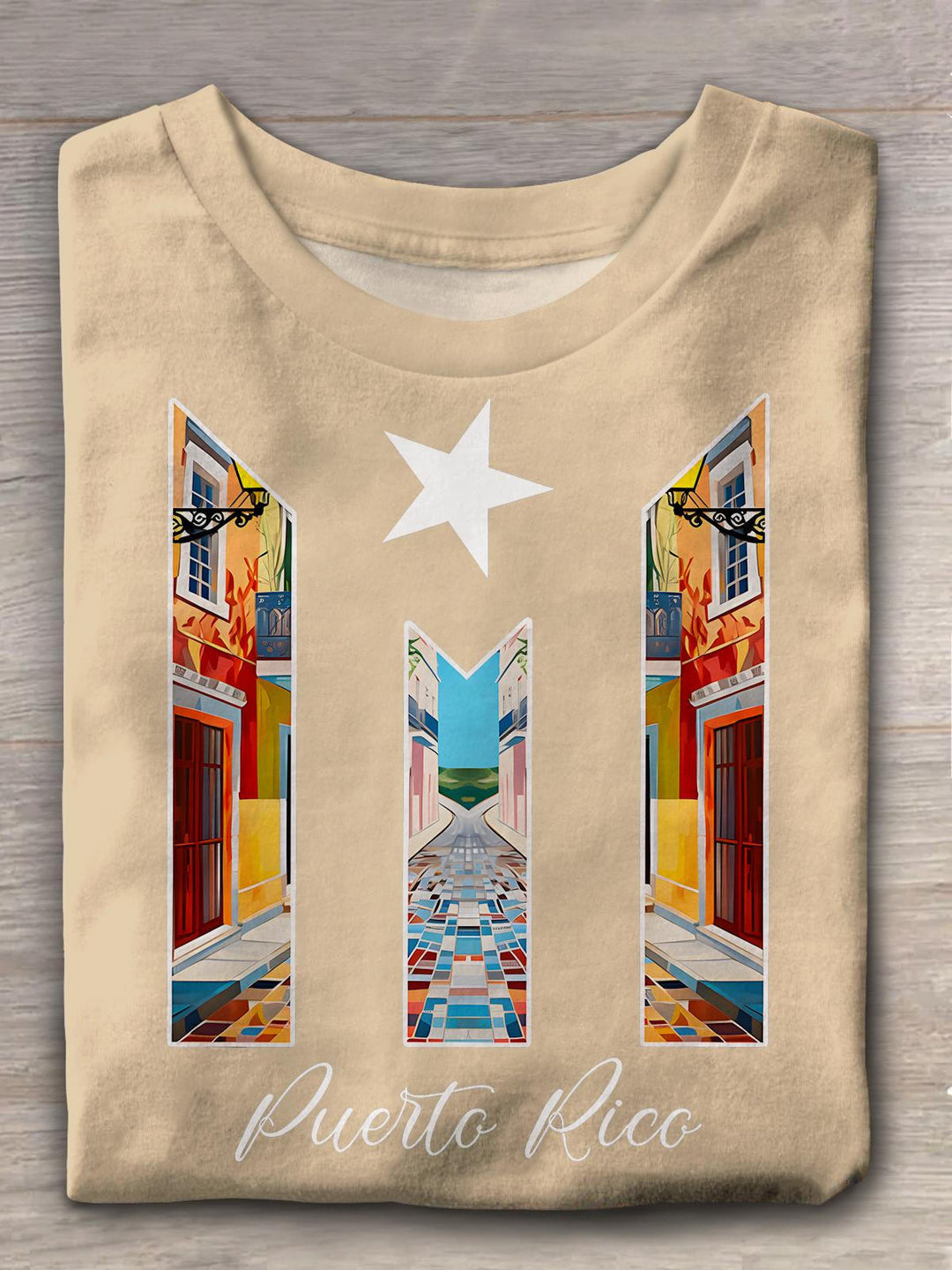 Puerto Rico Old Streets Crew Neck T-shirt