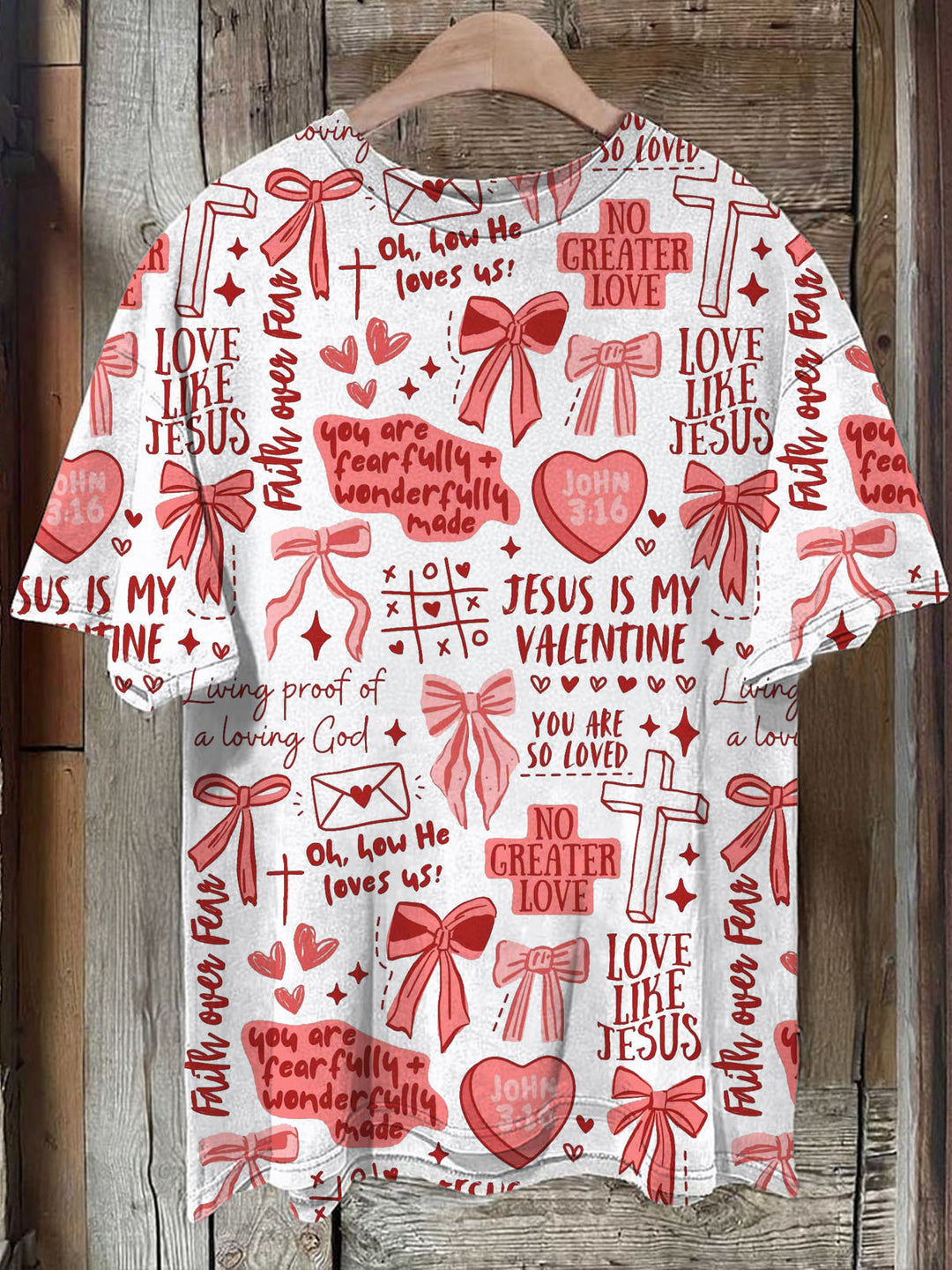 Retro Christian Valentine's Day Crew Neck T-shirt
