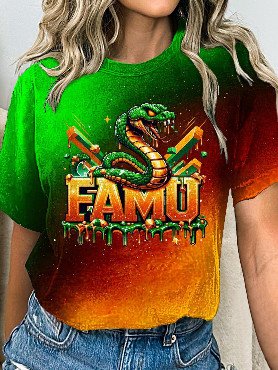 Women's Florida A&M Football Crew Neck T-shirt