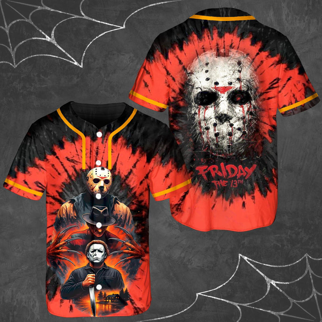 Halloween Horror Movie Print Baseball Jersey
