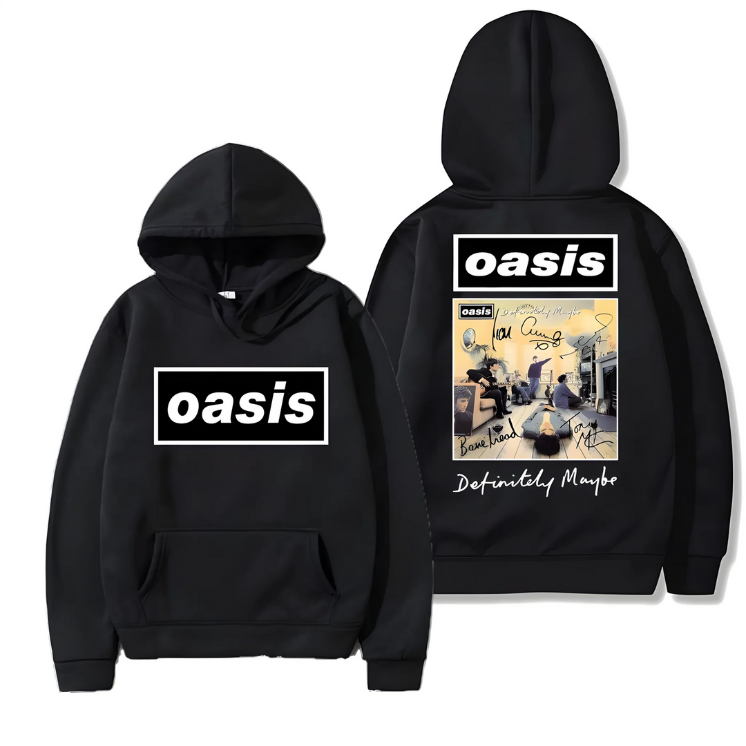 Oasis Music Fans Loose Fit Hooded Sweatshirt With Pockets