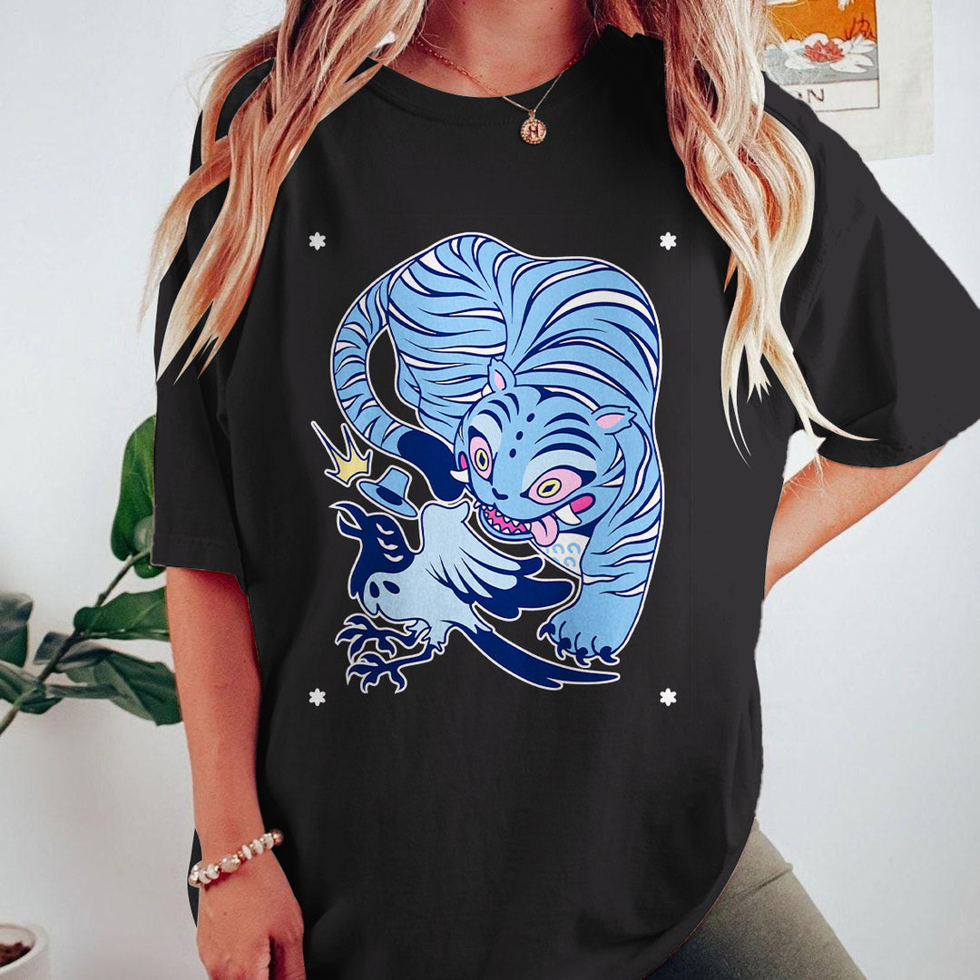 Demon Hunter Tiger Crew Neck Cotton T-shirts