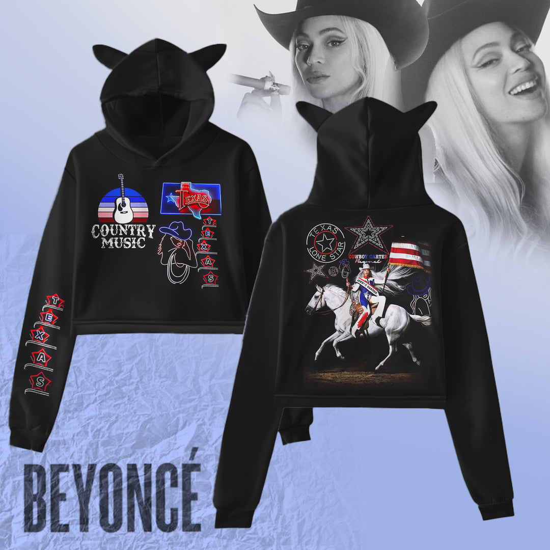 Beyoncé Cowboy Carter Fur Rabbit Long Sleeve Hoodie
