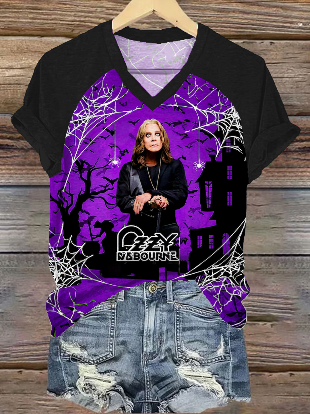 Ozzy Osbourne Mama Wings Women's Raglan V-Neck T-shirt
