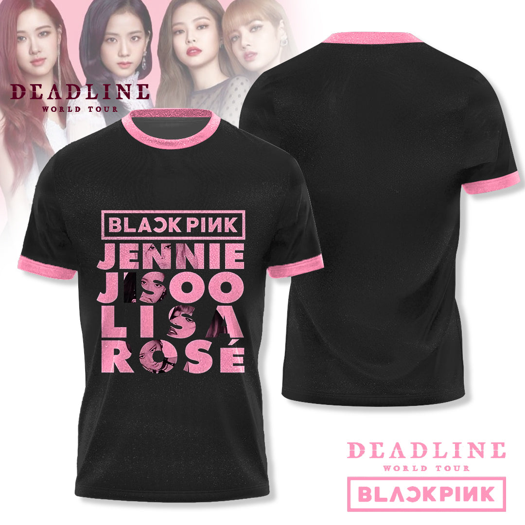 Colorblock Blackpink Crew Neck T-shirt