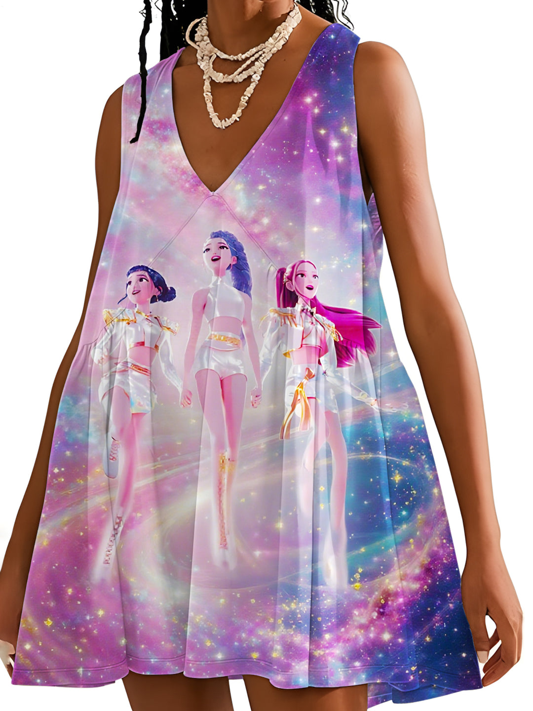 Demon Hunter V-neck Sleeveless Dress