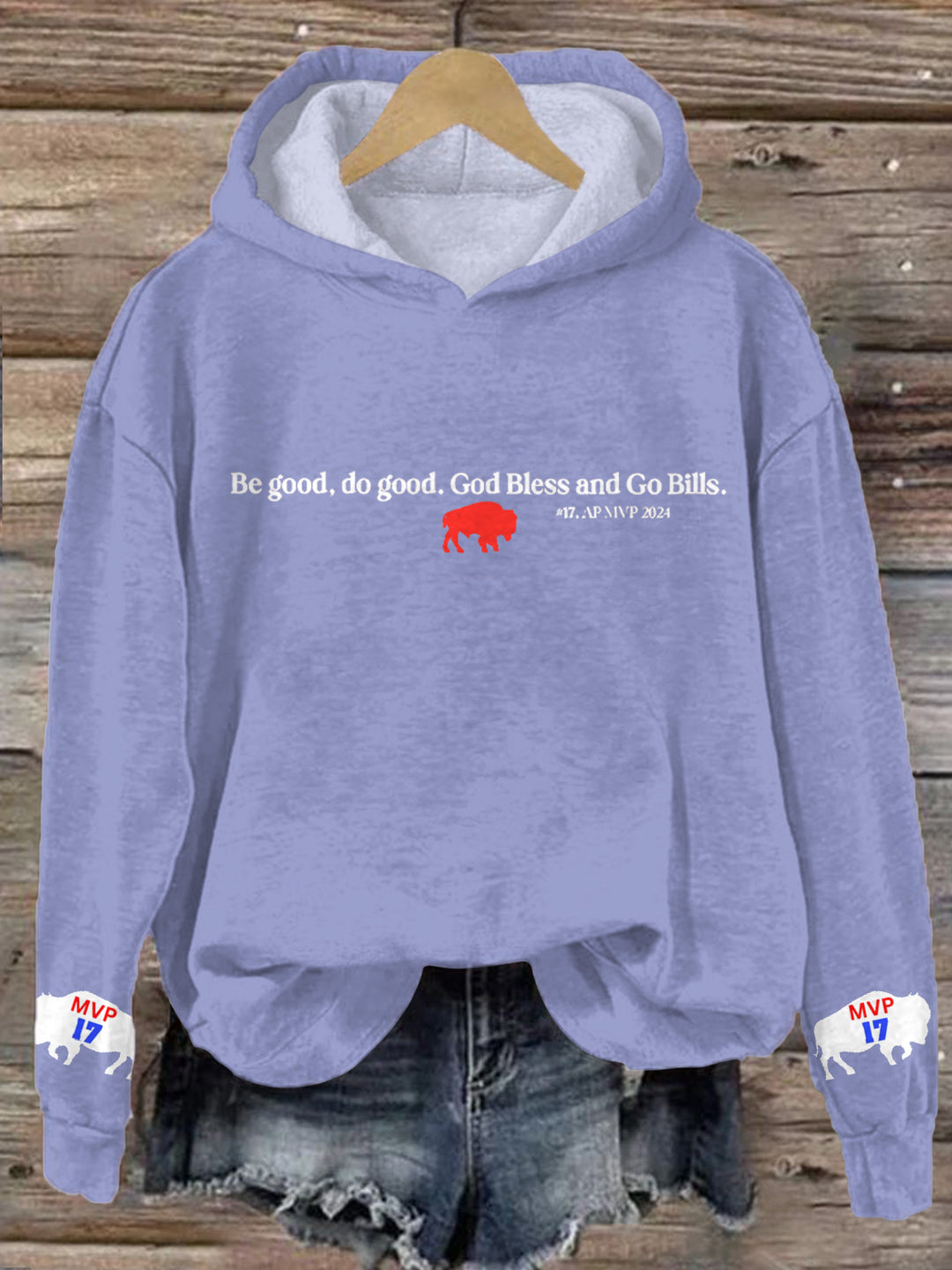 Buffalo Bills – „Go Bills“ – Langärmliger Hoodie mit Aufdruck