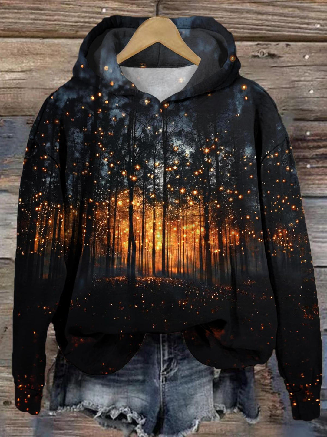 Women's Night Firefly Forest Halloween Festival Printed Casual Top