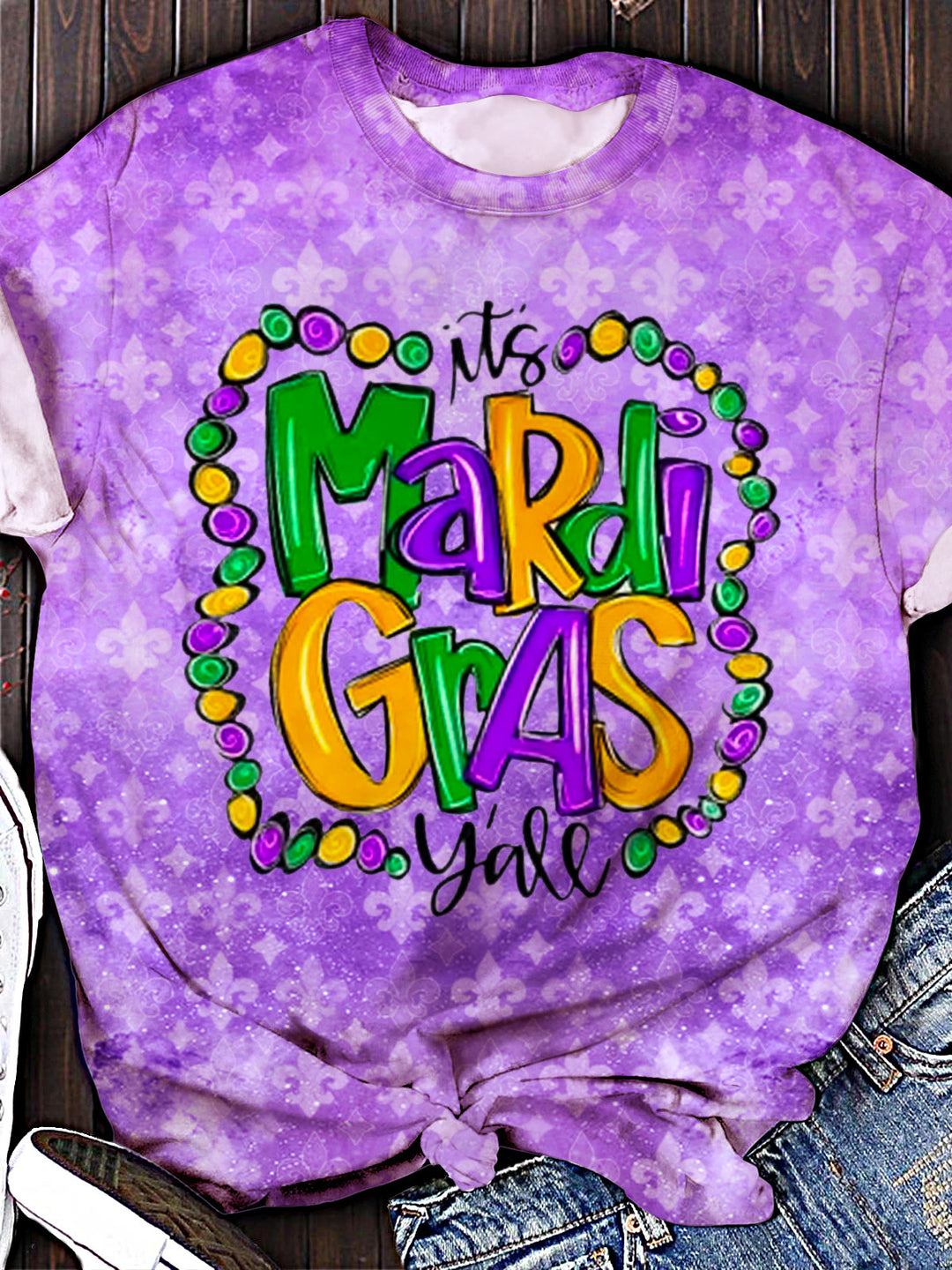 This Is A Mardi Gras Crew Neck T-shirt
