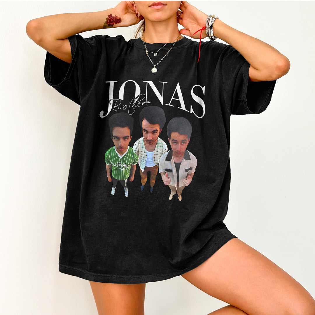 Jonas Brothers Funny Prints Washed Cotton Short Sleeves