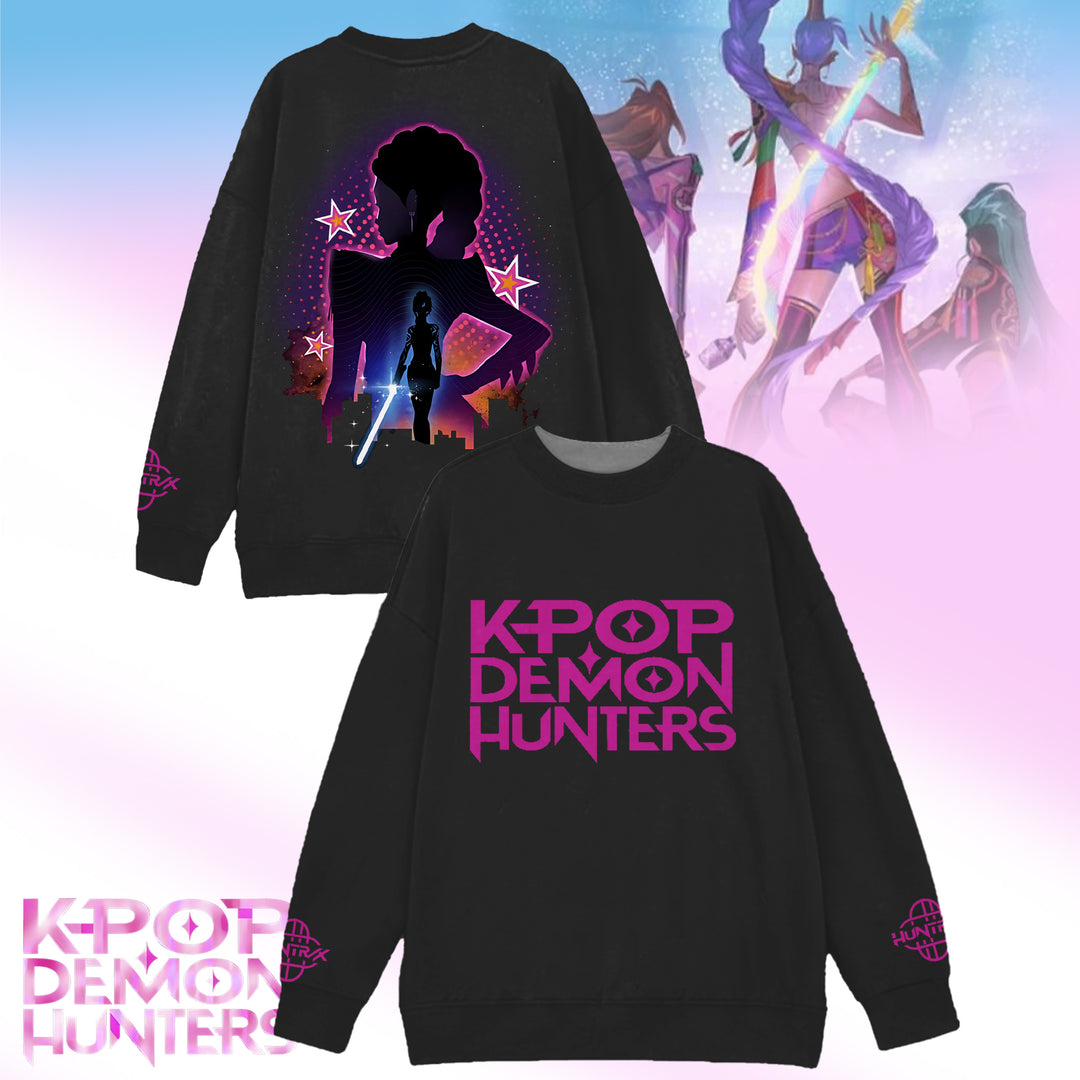 Demon Hunter Double Aided Print Long Sleeve Casual Top