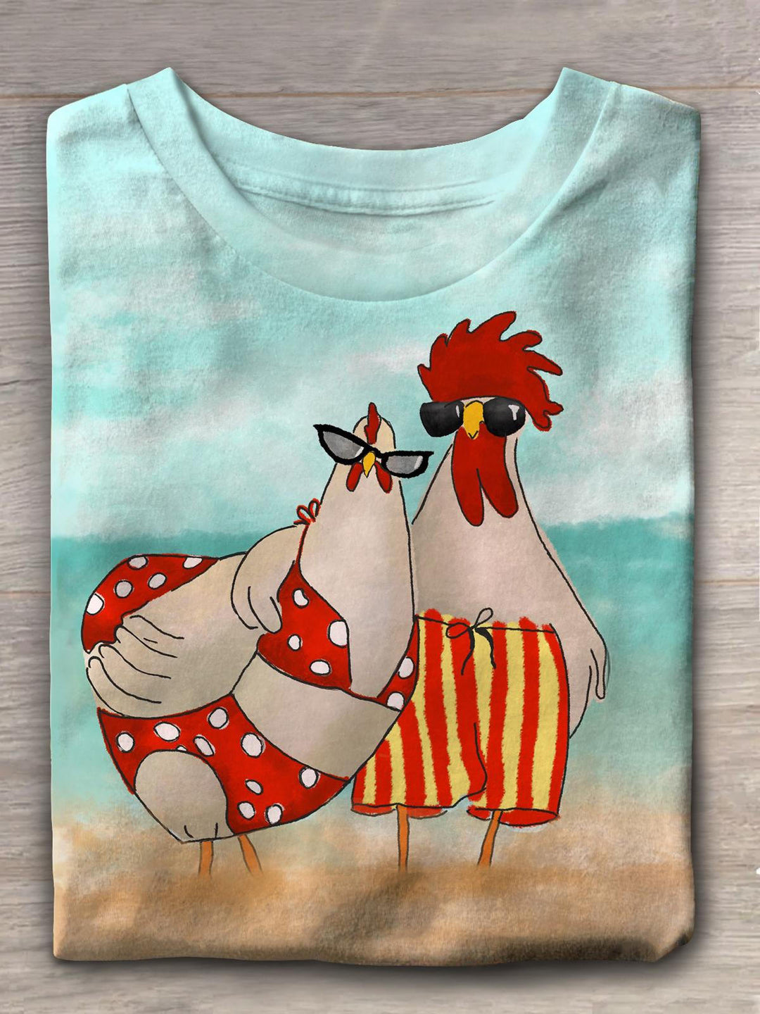 Women's Animal Companion Beach Vacation Print T-Shirt