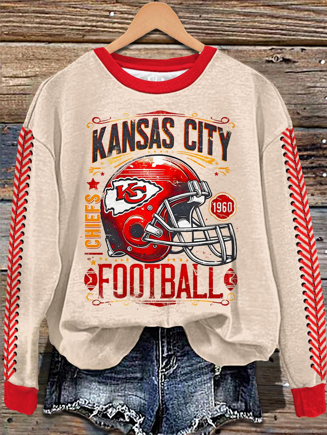 Kansas City Chiefs Printed Long Sleeve Casual Top
