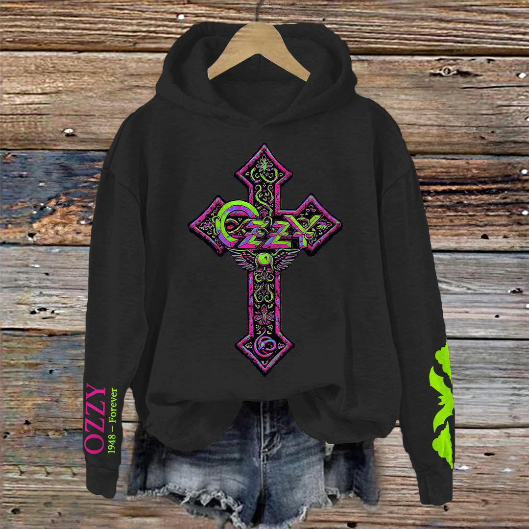In Memory of Ozzy Osbourne Long Sleeve Printed Hoodie