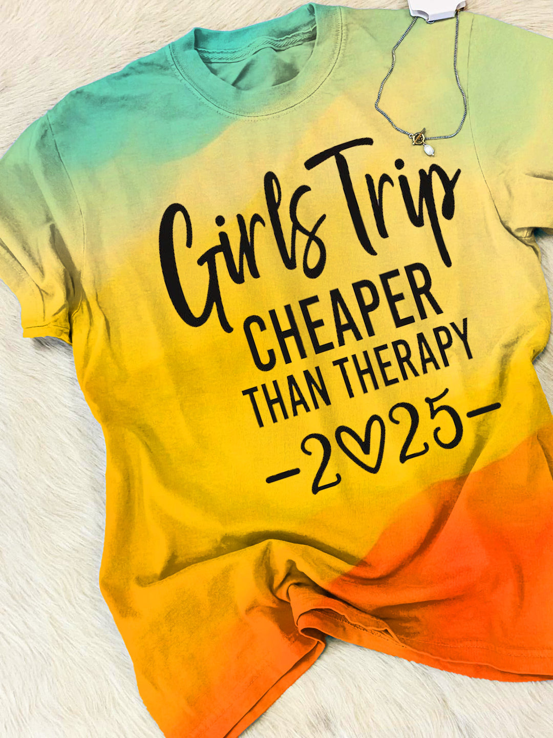 Girls Trip Cheaper Than Therapy 2025 Crew Neck T-shirt