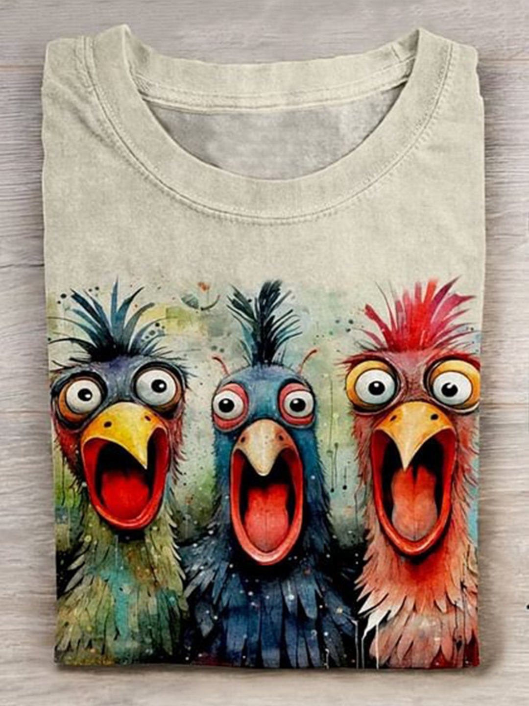 Scream Chicken Rundhals-T-Shirt für Damen