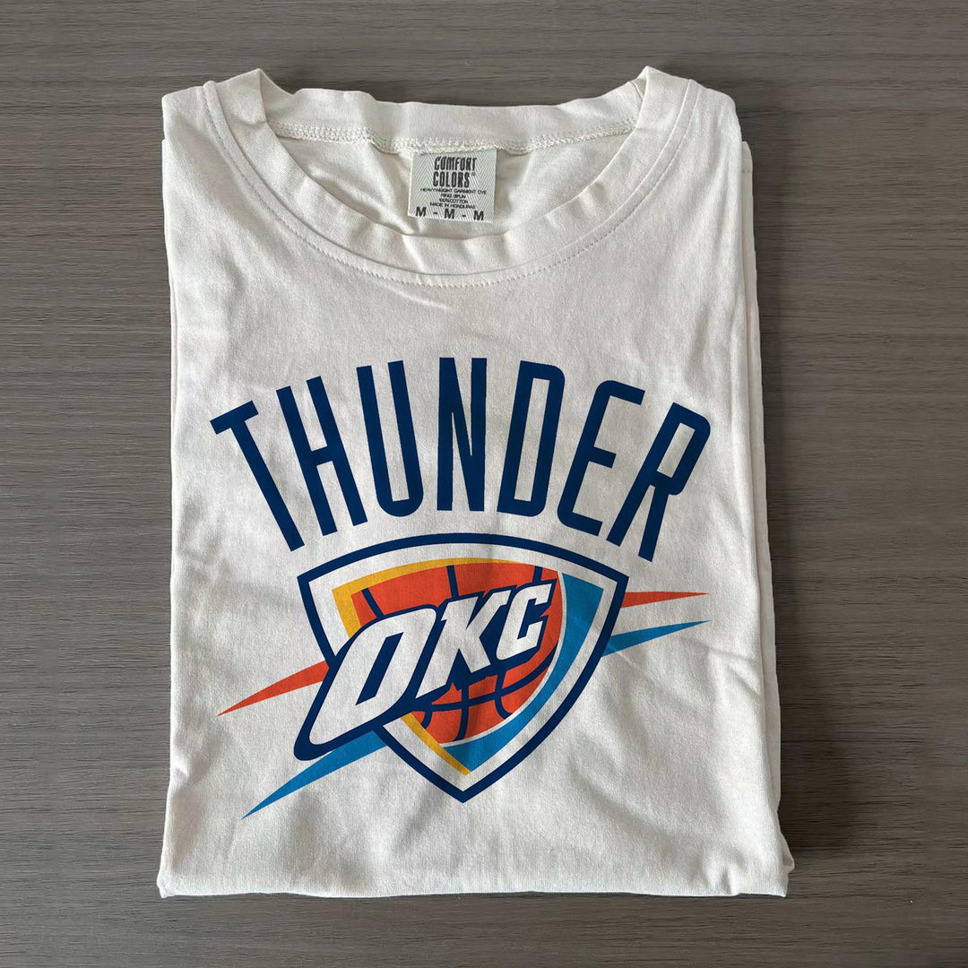 OKC Basketball Thunder Team Crew Neck T-shirts