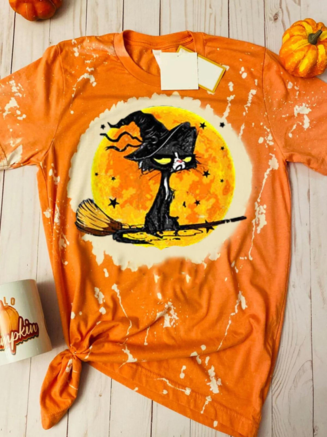 Halloween Funny Cat Printed Top