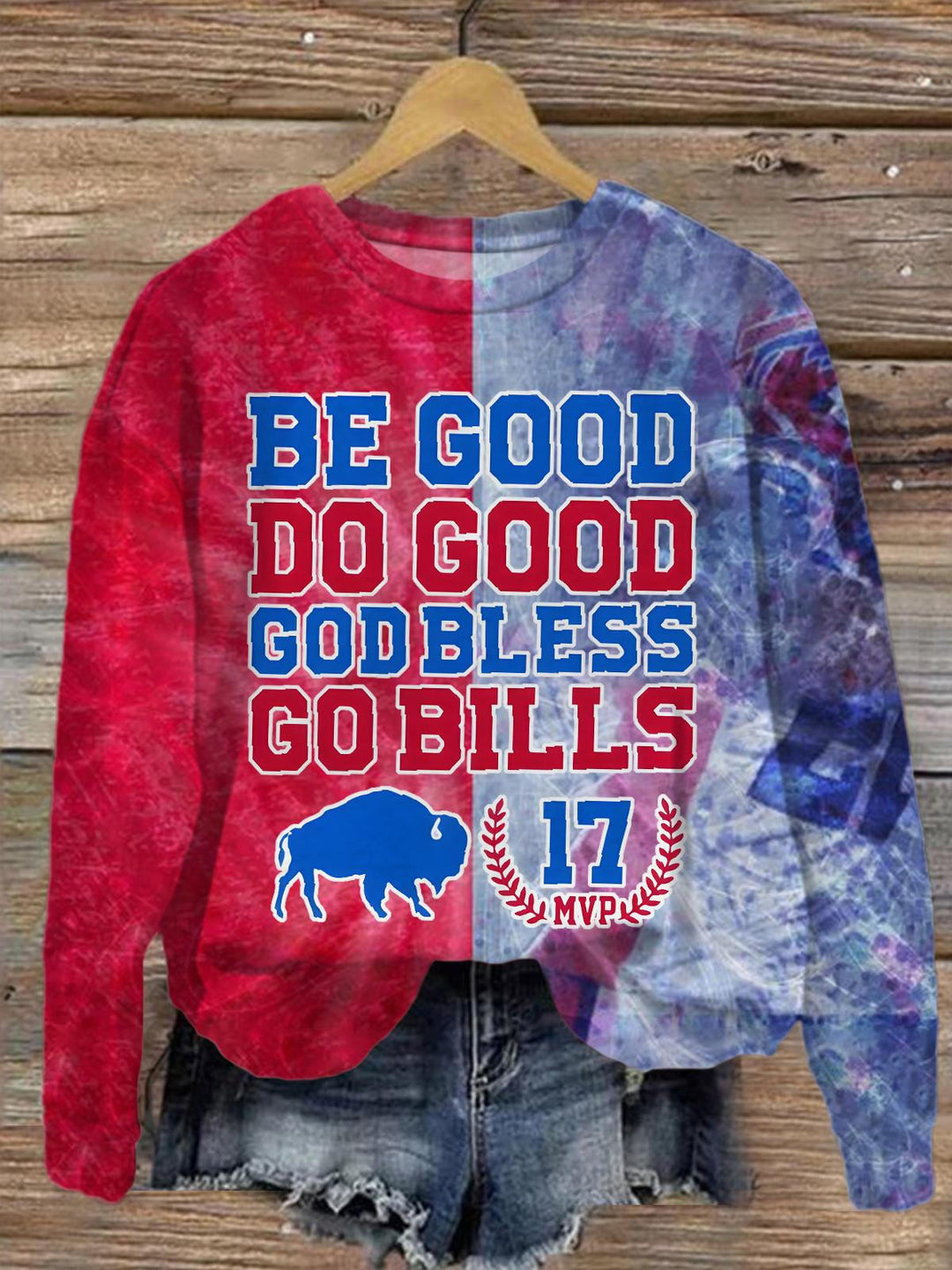 Sei gut, tu Gutes, segne, segne die Bills, Fußball-Sweatshirt