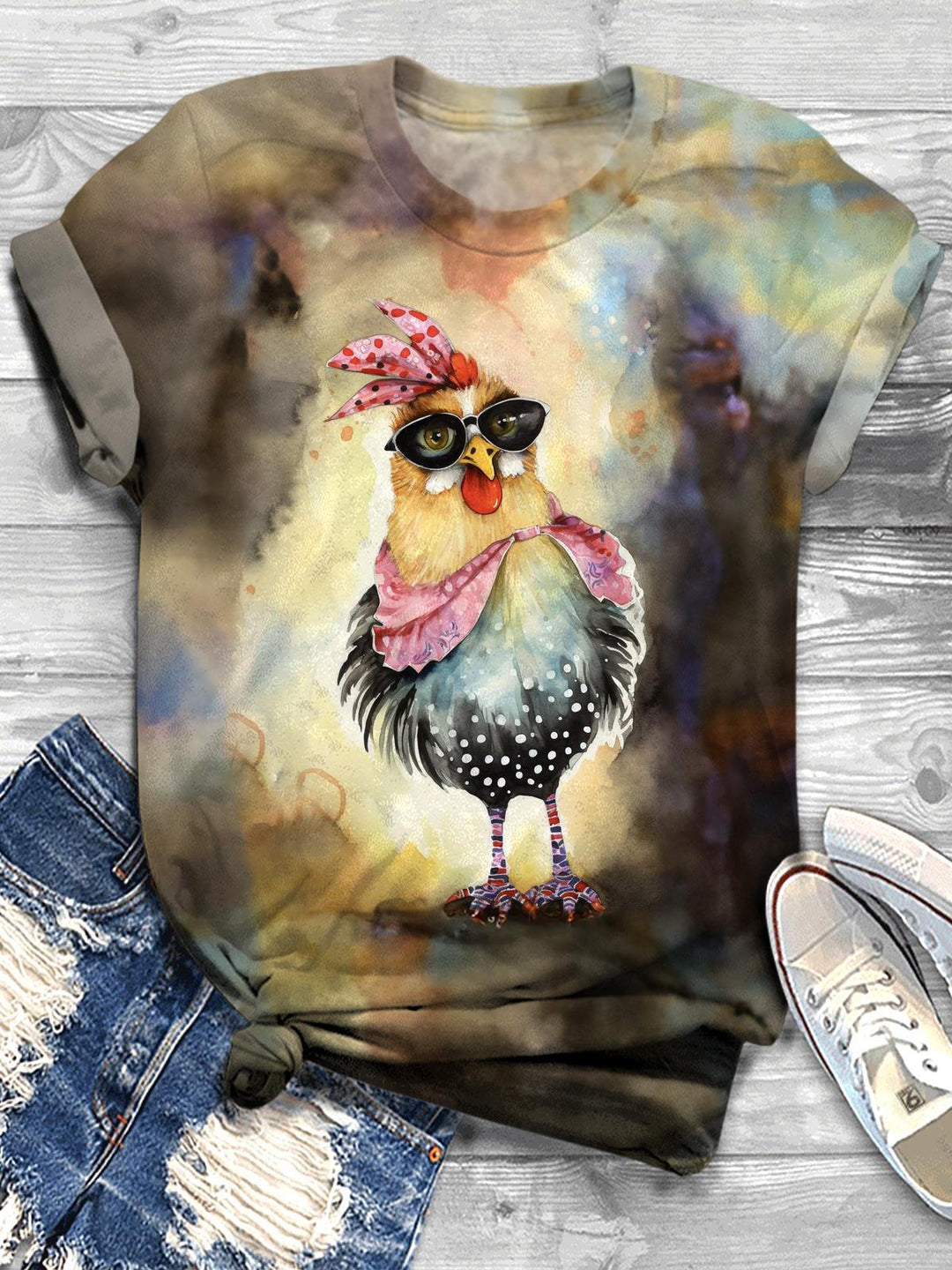 Sonnenbrille Cock Rundhals T-Shirt
