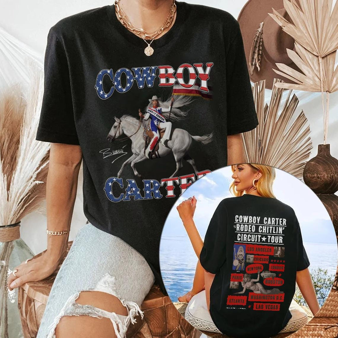 Beyonce Cowboy Carter Print Crew Neck T-shirt