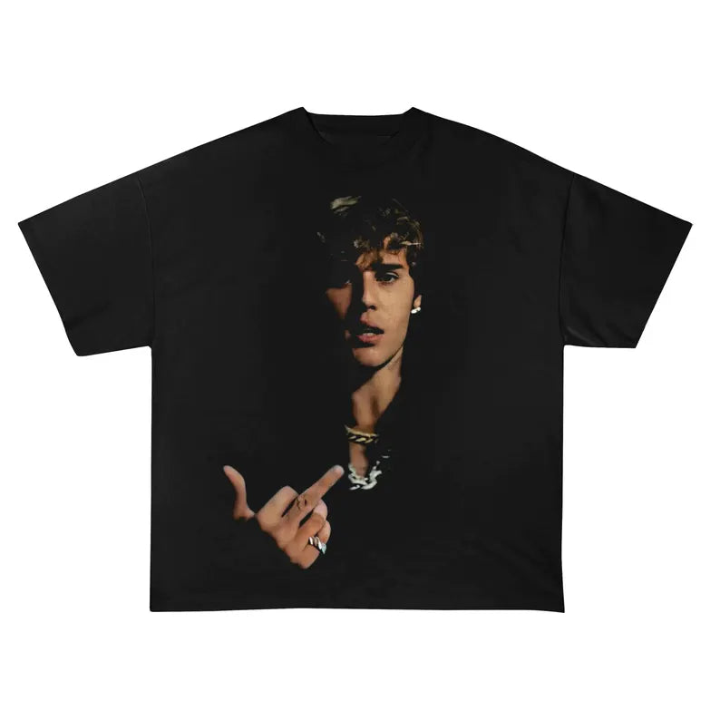 Justin Bieber Print Crew Neck T-shirt