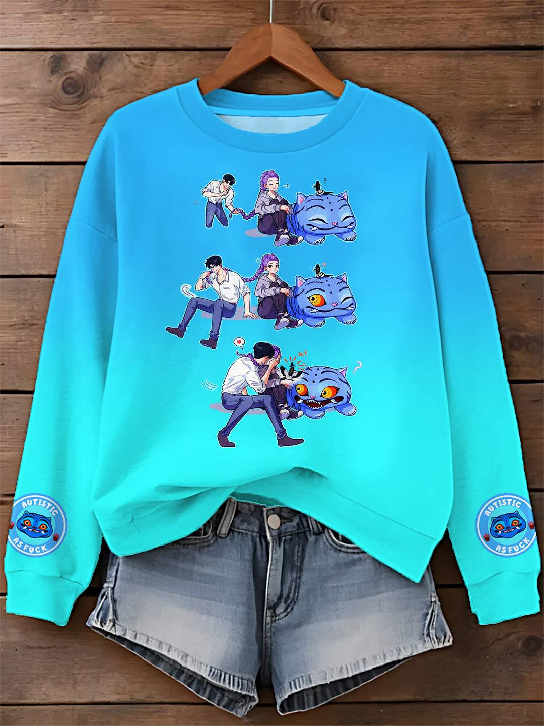Demon Hunter Printed Long Sleeve Casual Top