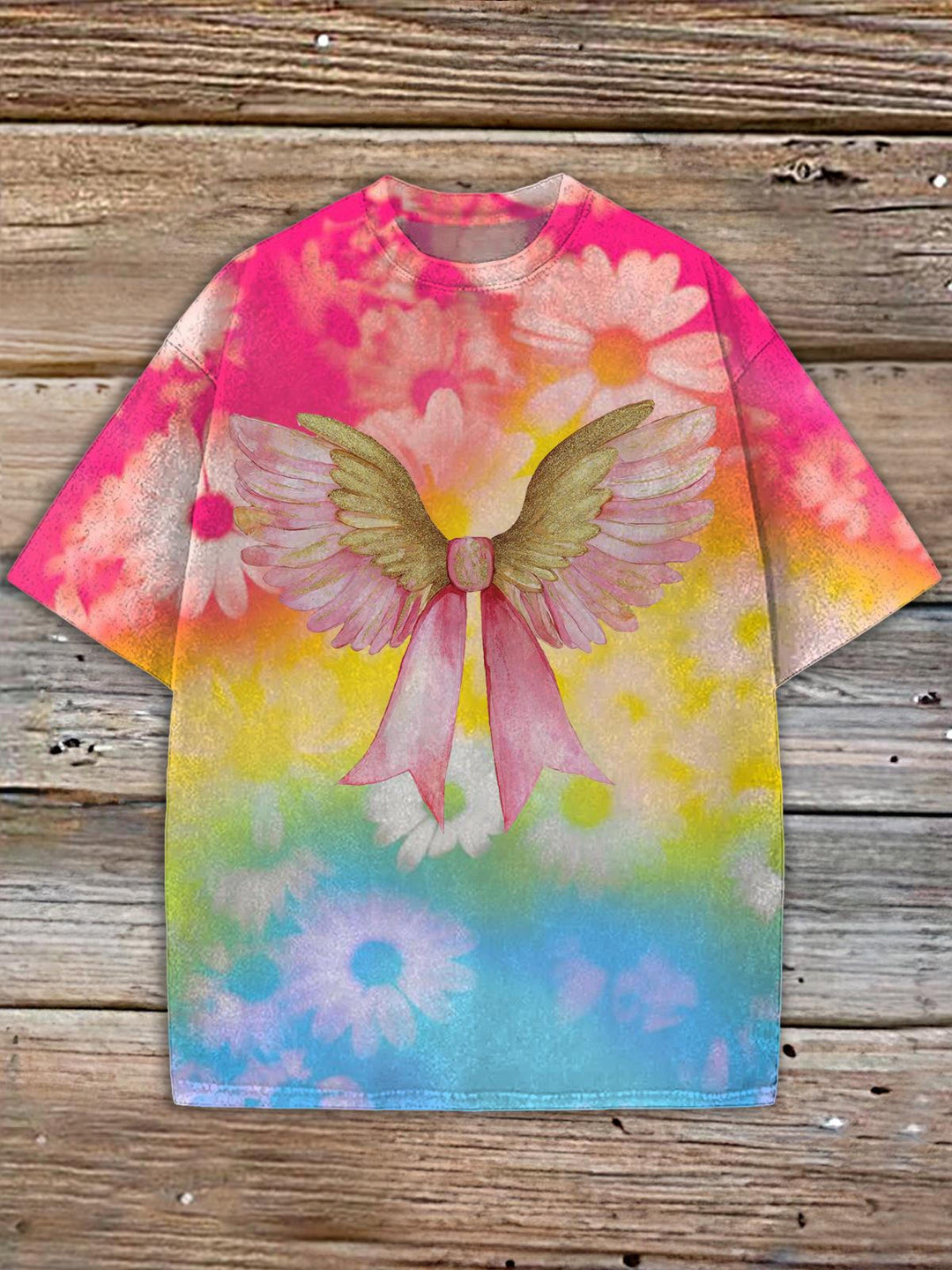 Cupid Wings Bow Valentine Crew Neck T-shirt