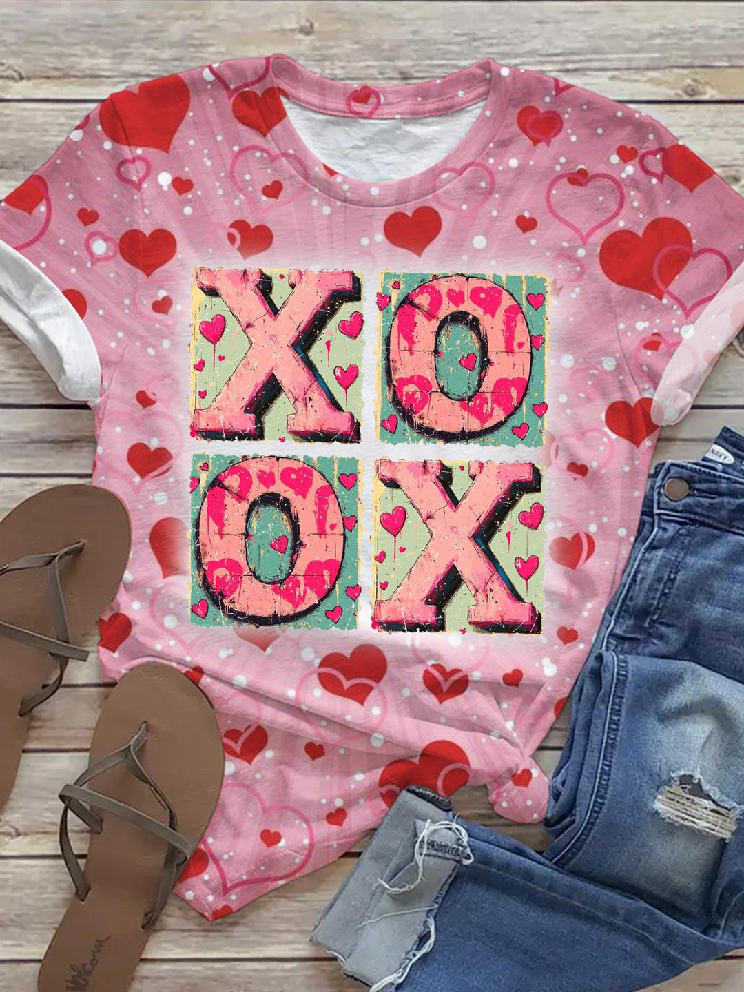 XOXO Valentine's Day Crew Neck T-shirt