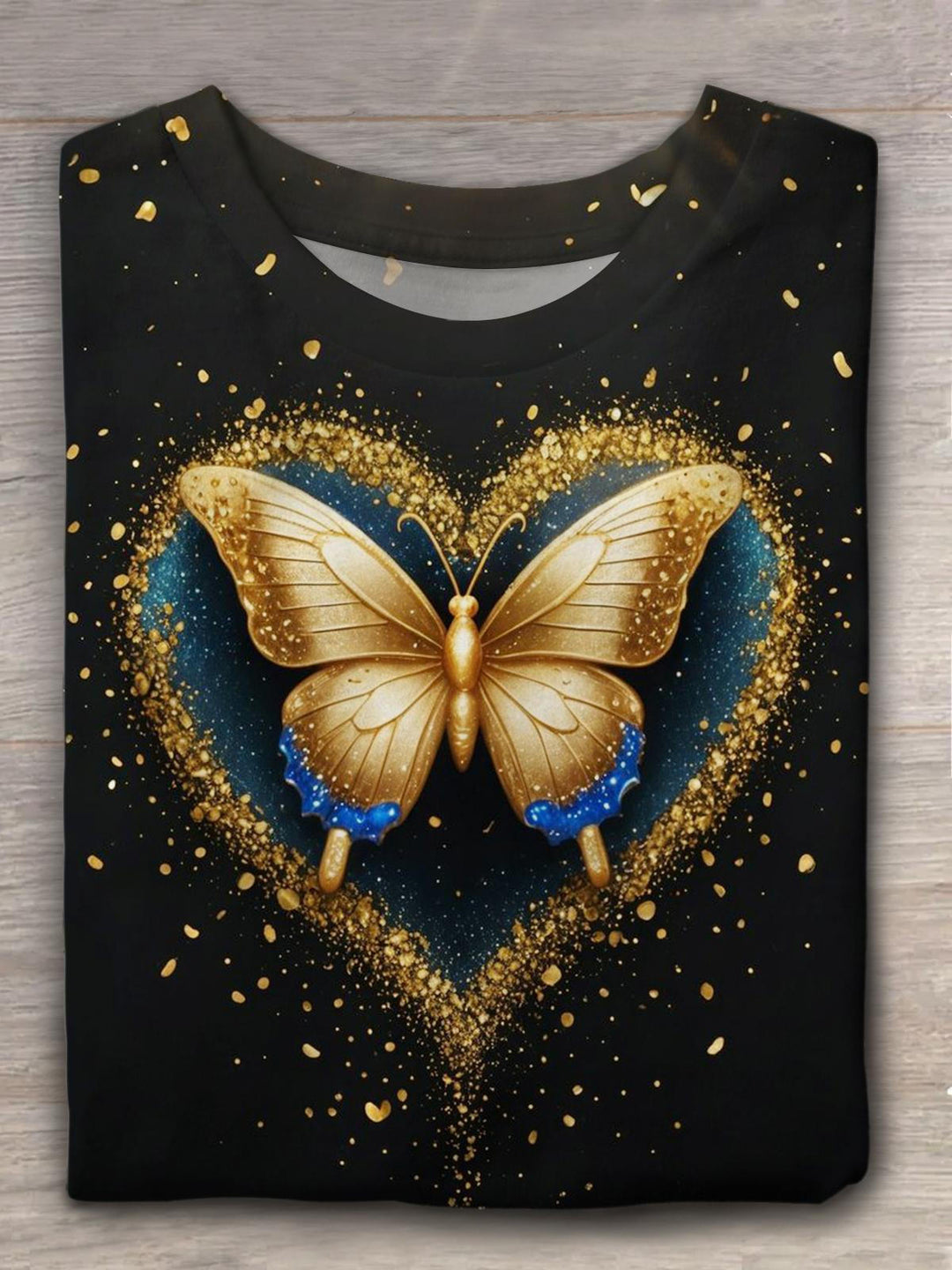 T-Shirt mit Rundhalsausschnitt und Herz-Design