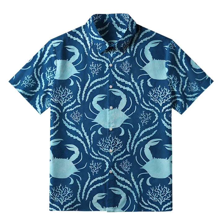 Crab And Seaweed Button-up Shirt