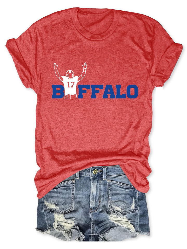 T-Shirt mit „Let's Go Buffalo Go Bills“-Football-Print 