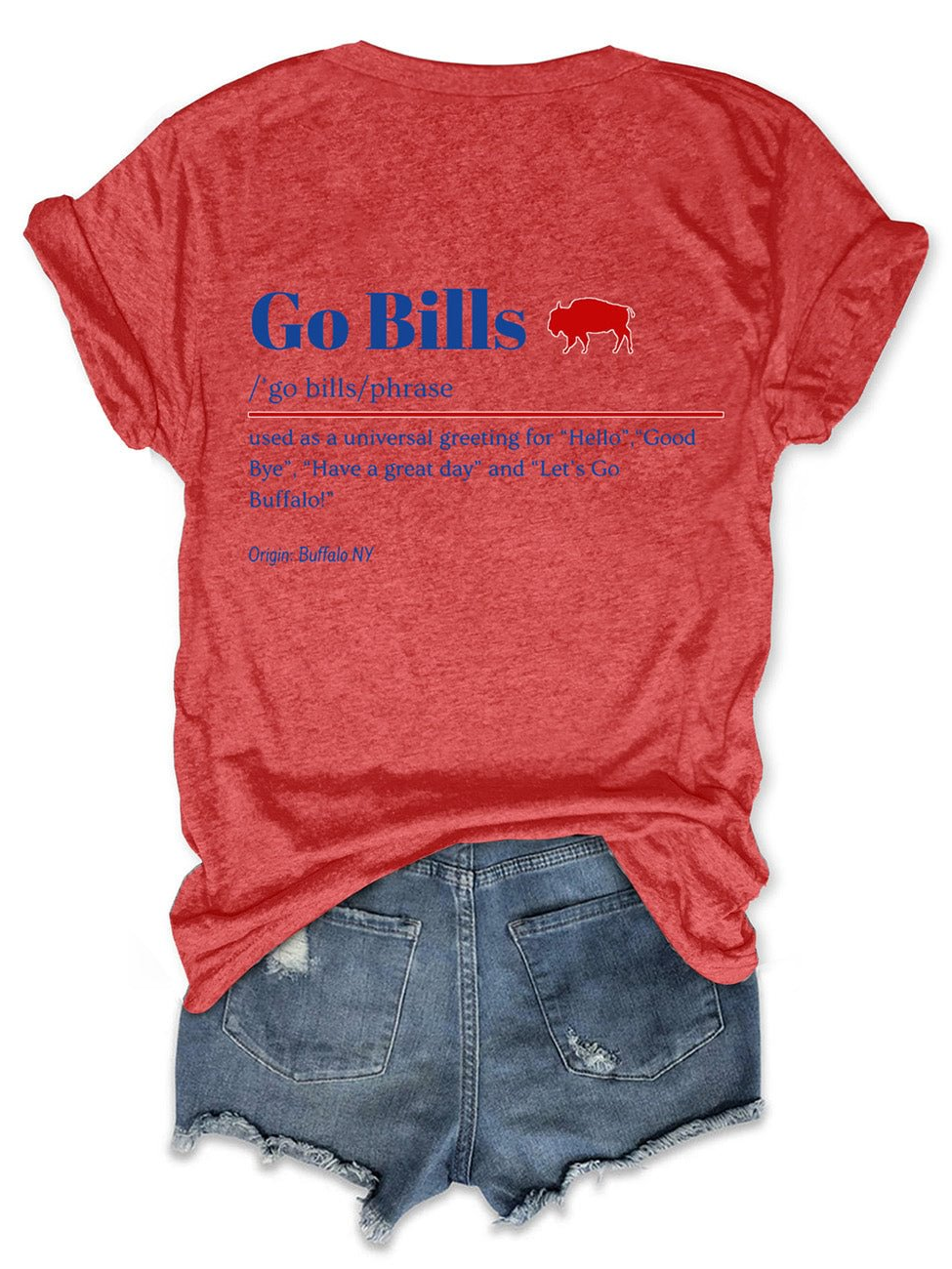 T-Shirt mit „Let's Go Buffalo Go Bills“-Football-Print 