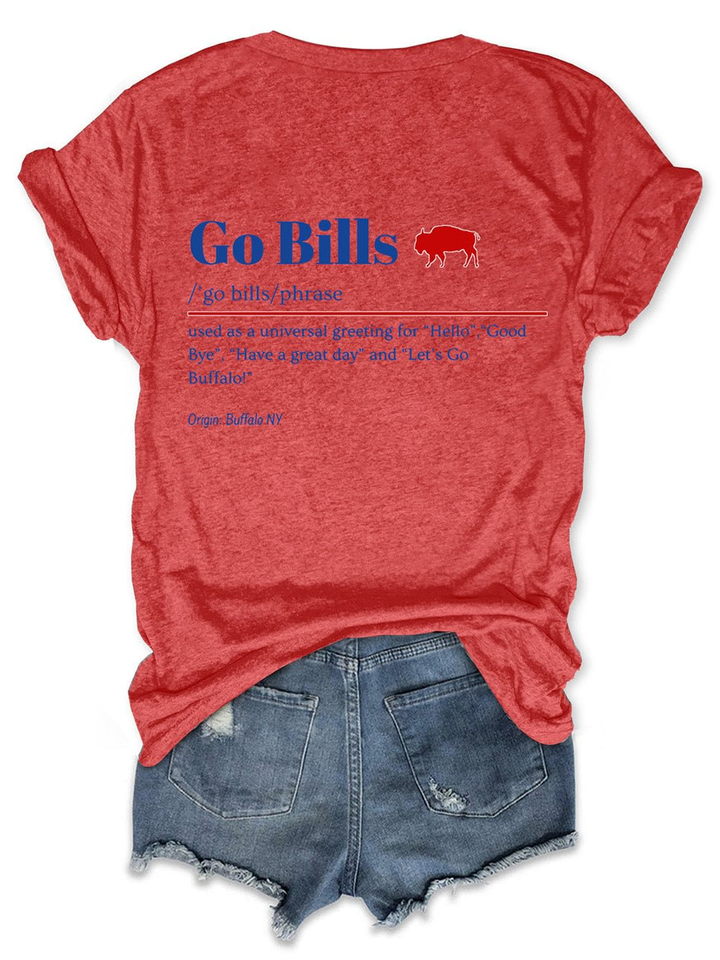 T-Shirt mit „Let's Go Buffalo Go Bills“-Football-Print 