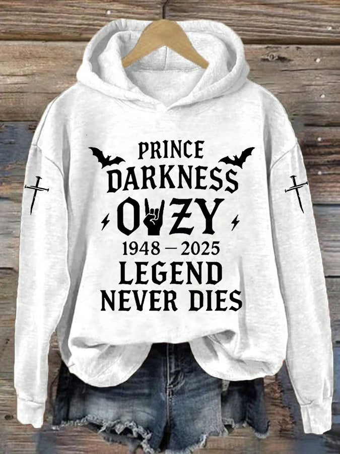Women's Rock Legend Memorial LEGEND NEVER DIES Print Sweatshirt