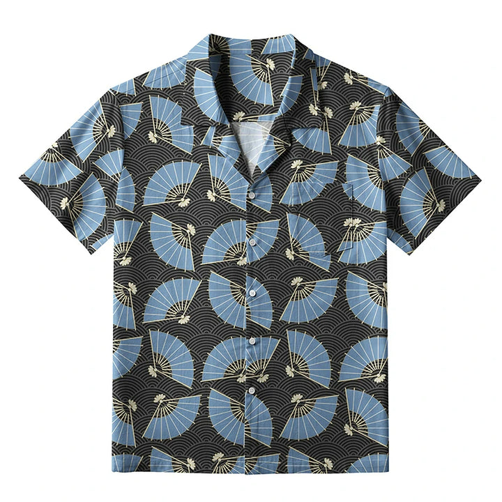 Folding Fans And Waves Hawaiian Shirt