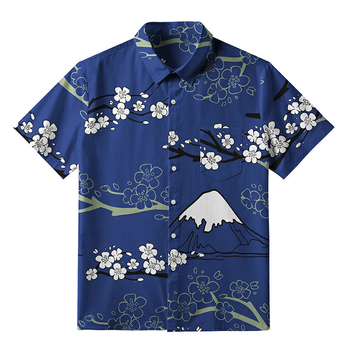 Mt. Fuji Blossoms Button-up Shirt