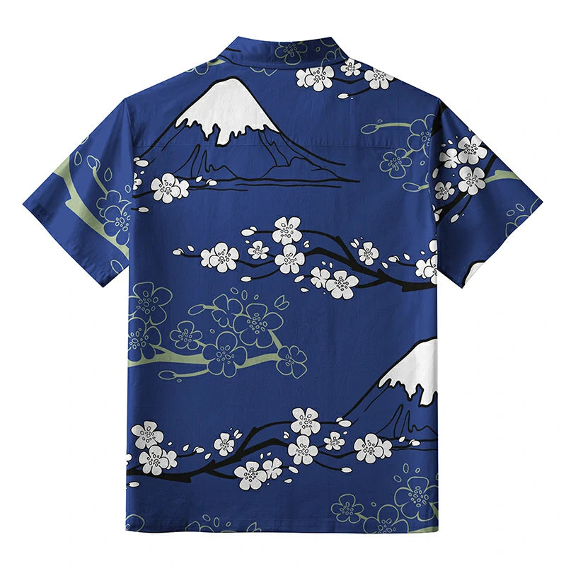 Mt. Fuji Blossoms Button-up Shirt