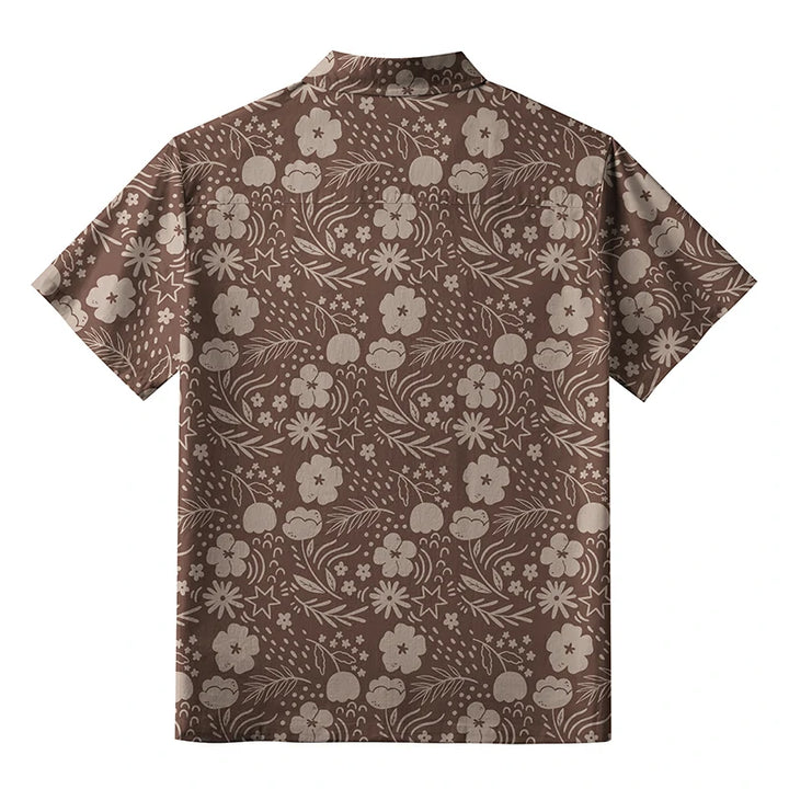 Mocha Floral Button-up Shirt