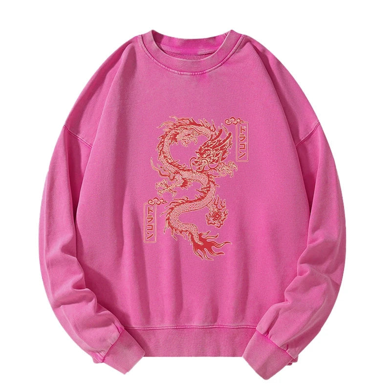 Dragon With Ball Totem Washed Sweatshirt