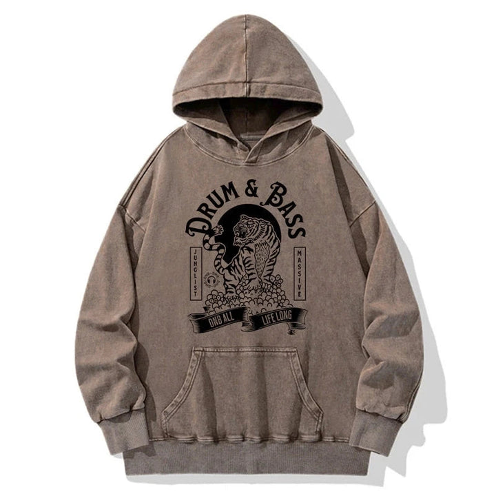 Drum & Bass Tiger Washed Hoodie