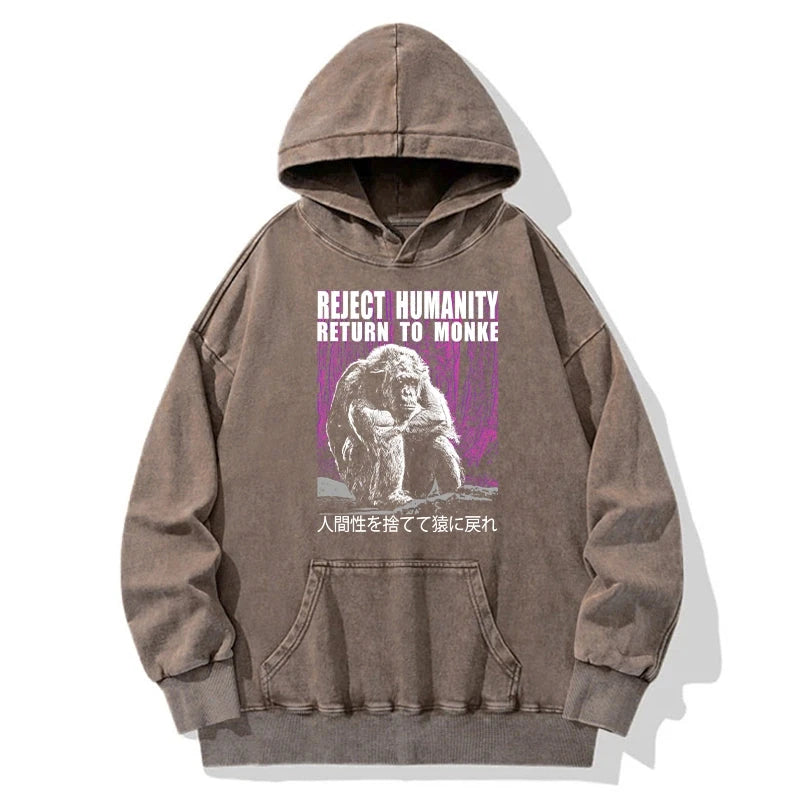 Reject Humanity Return To Monkey Washed Hoodie