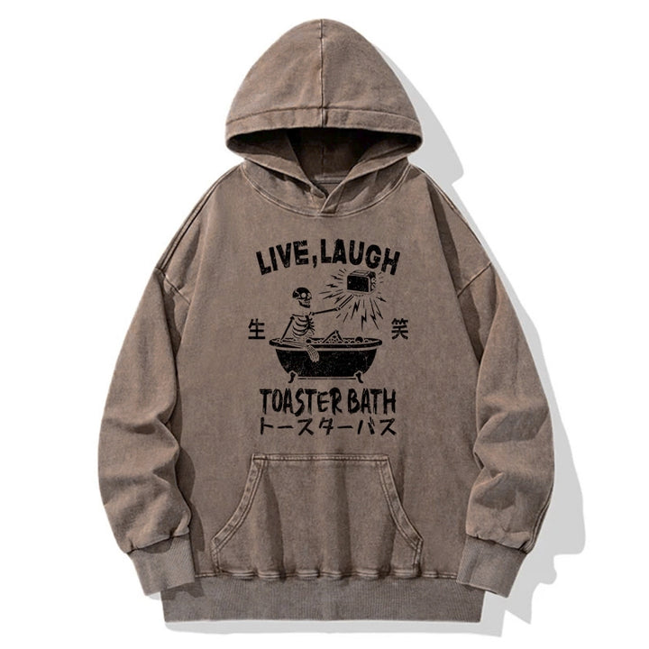 Funny Electric Shock Skeleton Washed Hoodie