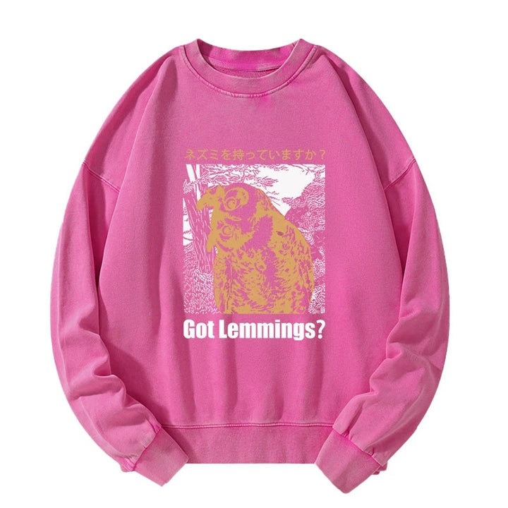 Do You Have Lemmings Japanese Washed Sweatshirt