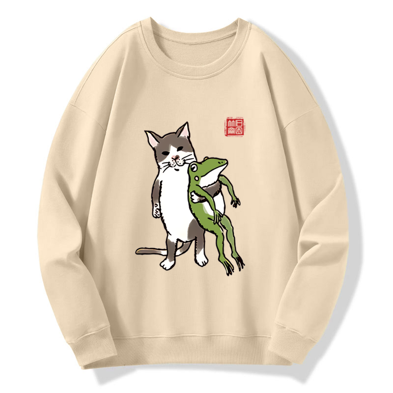 Cat Holding A Frog Sweatshirt